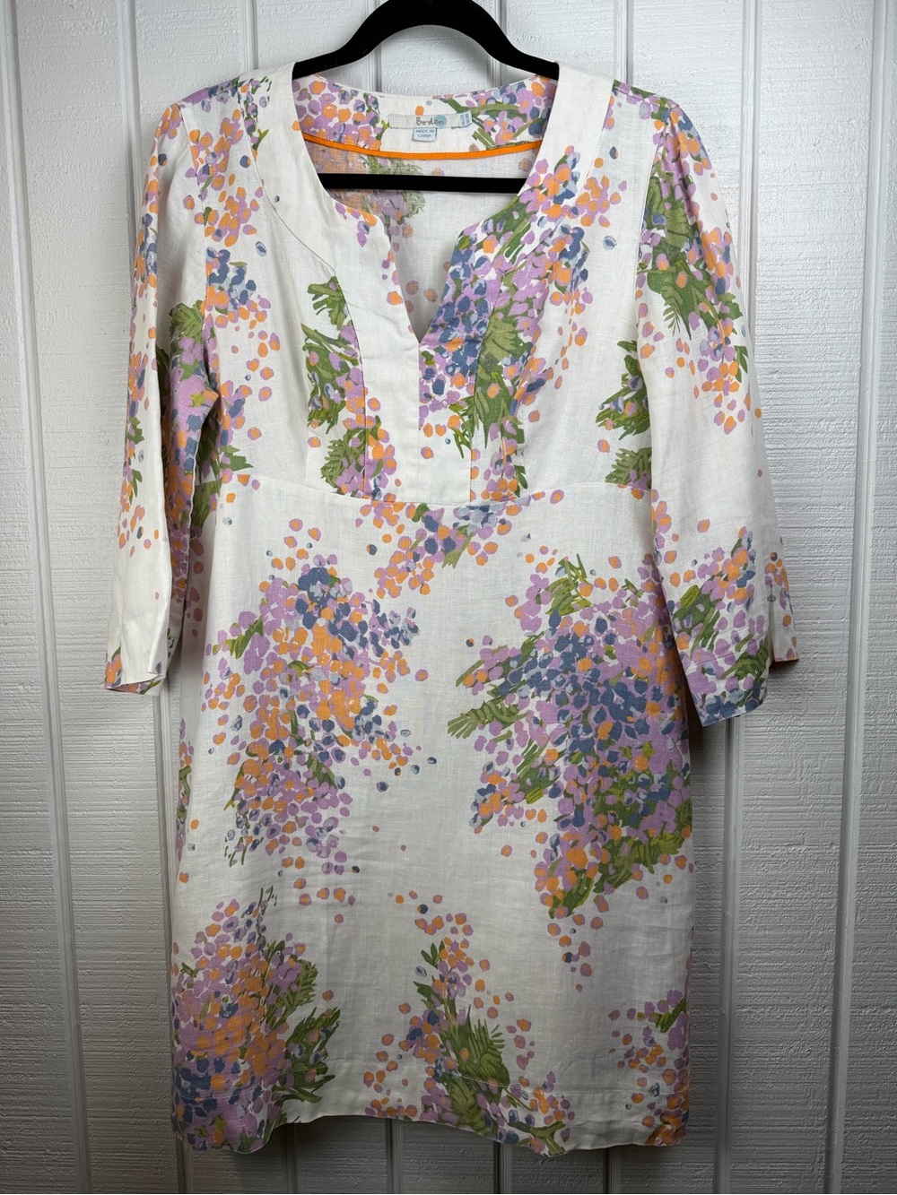 Boden Floral 100% Linen Dress Size 8